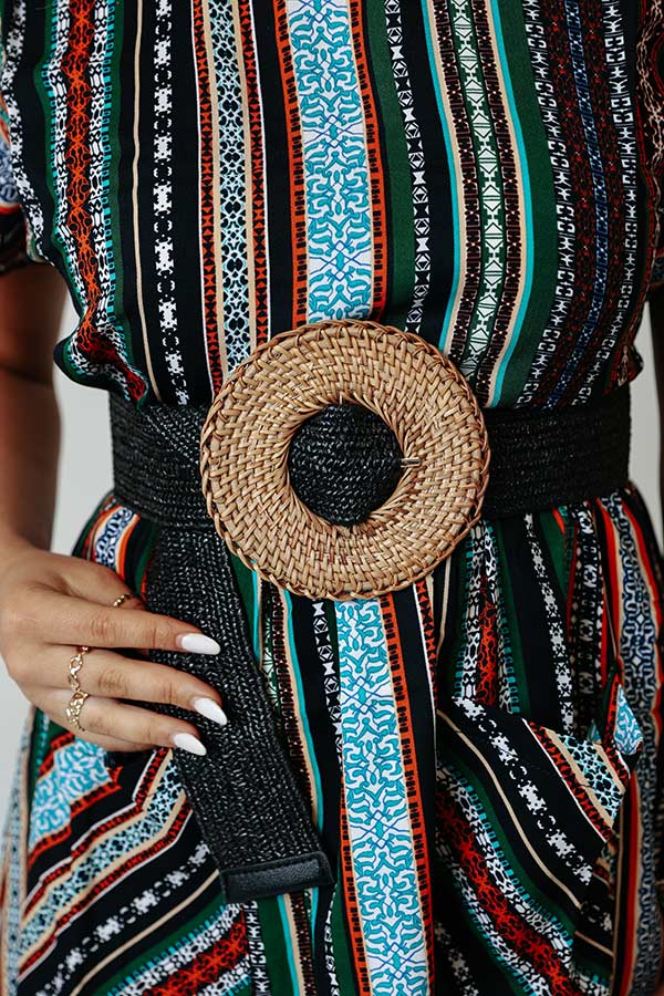 Casa On The Coast Woven Belt In Black Image - 5