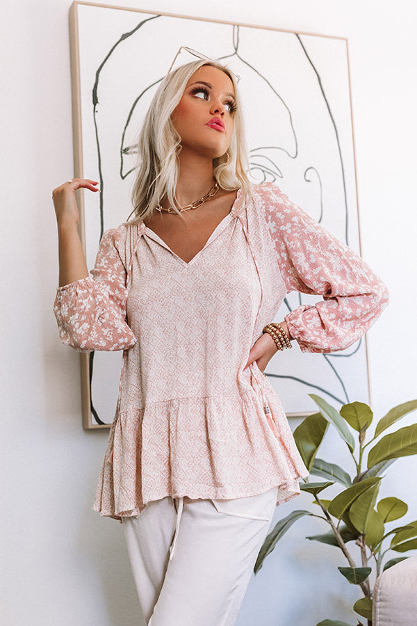 State Of Bliss Shift Top In Peach