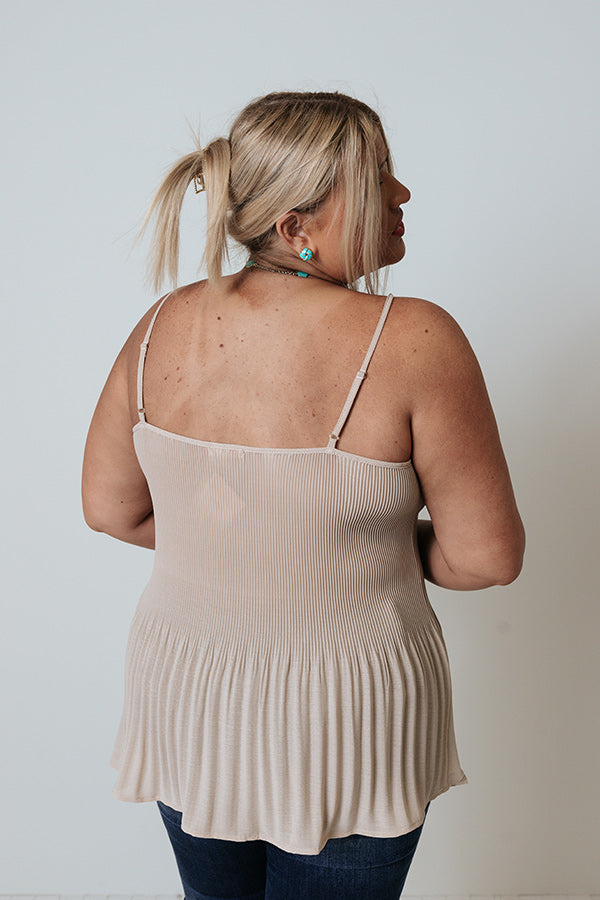 Remarkable Reason Pleated Tank In Iced Latte   Curves Image - 3