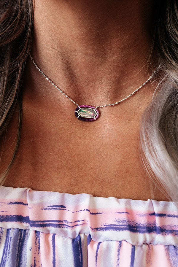 Kendra Scott Threaded Elisa Silver Pendant Necklace in Lilac Abalone Image - 3