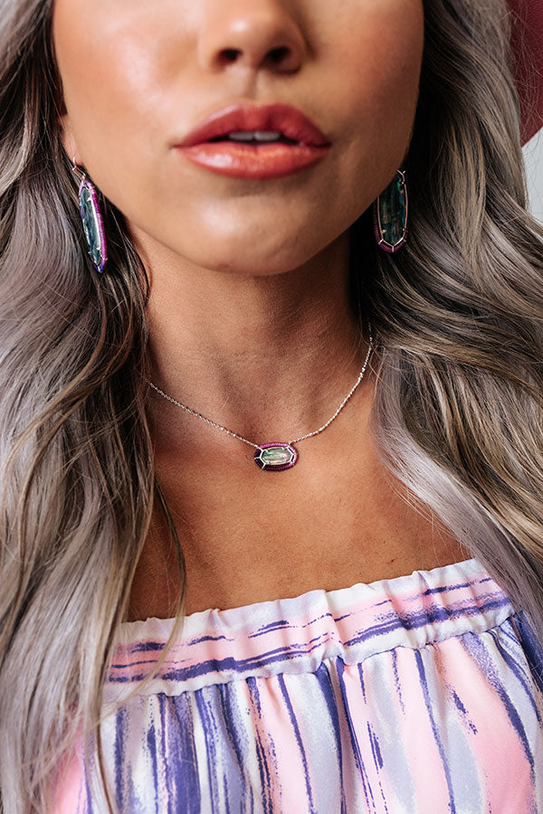Kendra Scott Threaded Elisa Silver Pendant Necklace in Lilac Abalone Image - 2