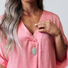 Kendra Scott Faceted Reid Long Pendant Necklace in Matte Iridescent Mint Glass Image - 1