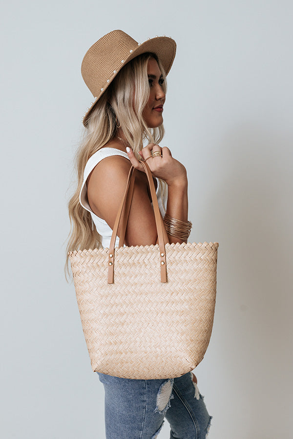 Mystical Charm Woven Tote In Ivory