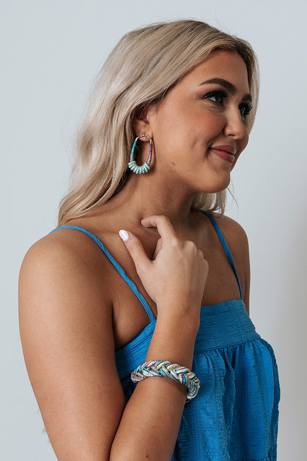 Kendra Scott Masie Gold Corded Friendship Bracelet In Mint Mix Paracord Image - 4
