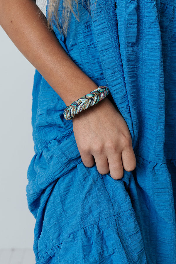 Kendra Scott Masie Gold Corded Friendship Bracelet In Mint Mix Paracord Image - 1