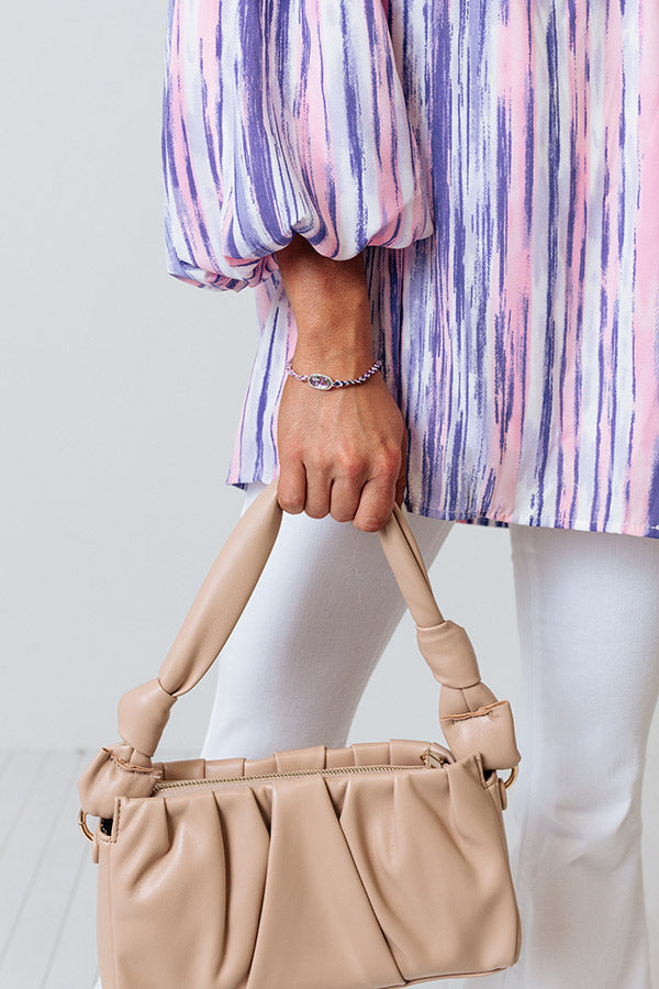 Kendra Scott Elaina Silver Braided Friendship Bracelet in Lilac Abalone Image - 2