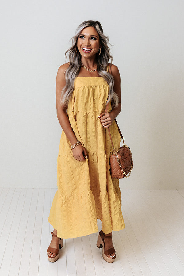 Chic Efforts Midi Dress In Primrose Yellow