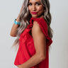 Editorial Moment Shift Top In Red Image - 1