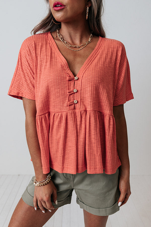 Hit The Spot Shift Top In Coral Image - 3