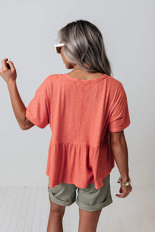 Hit The Spot Shift Top In Coral Image - 4