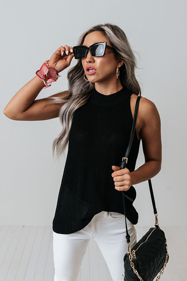 Deja Vu Knit Tank In Black Image - 1