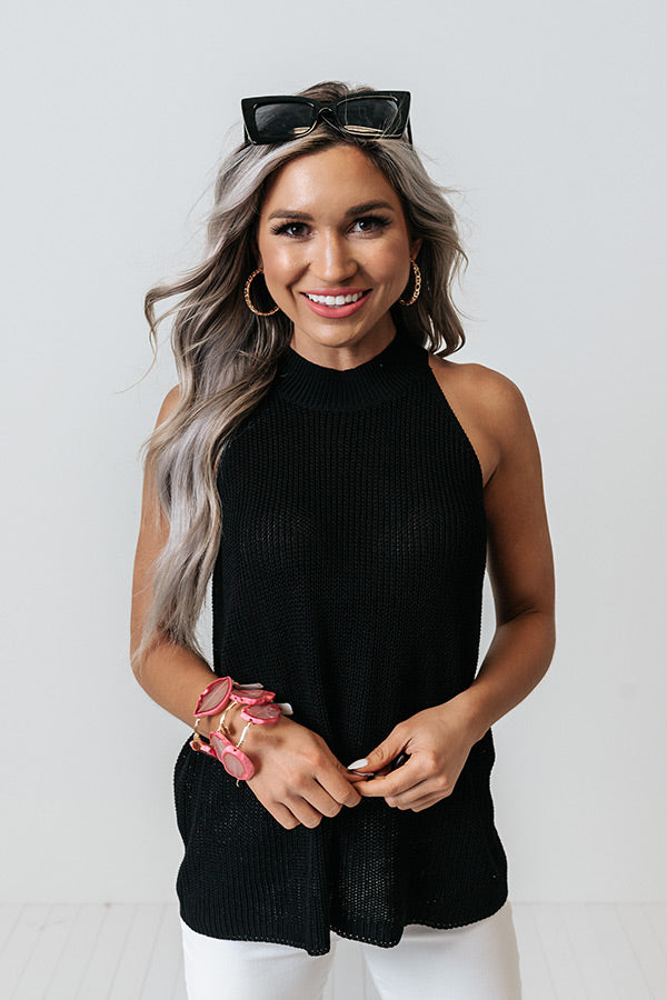 Deja Vu Knit Tank In Black Image - 2