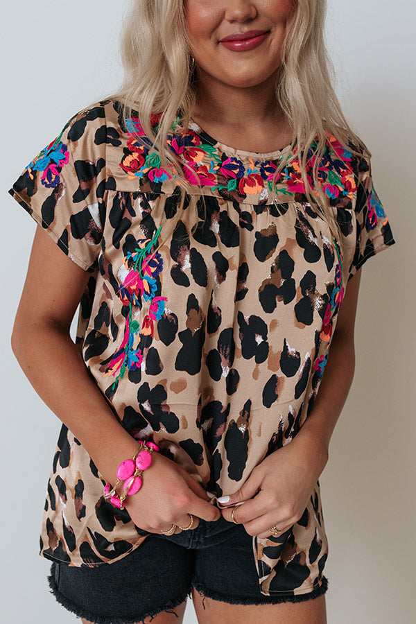 All Brand New Embroidered Leopard Top Image - 3