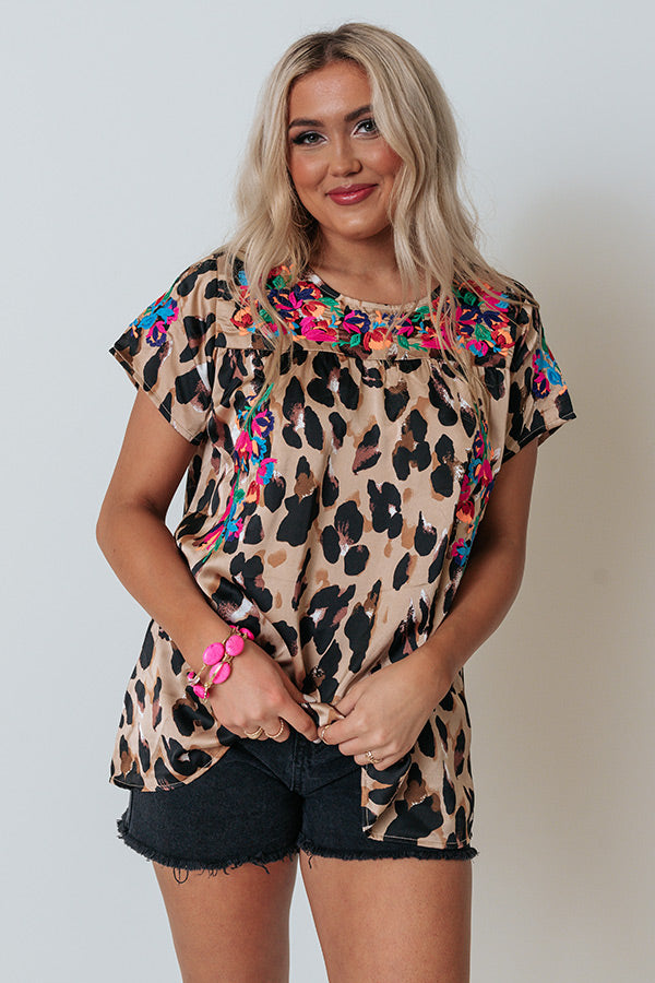 All Brand New Embroidered Leopard Top Image - 2
