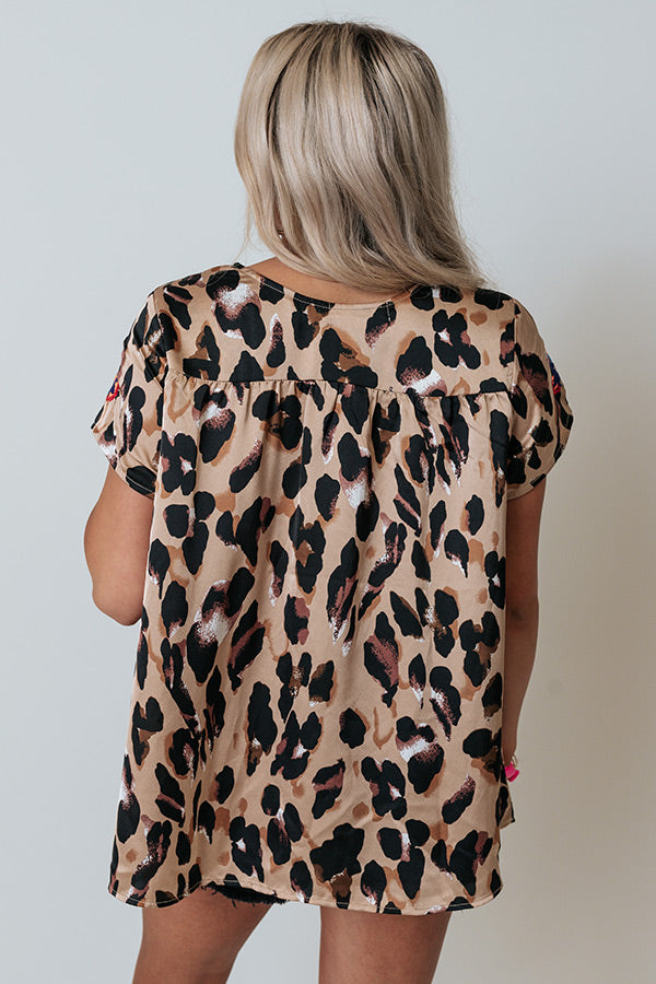 All Brand New Embroidered Leopard Top Image - 4