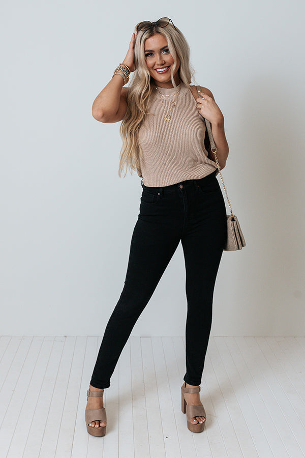 Deja Vu Knit Tank In Iced Latte Image - 4