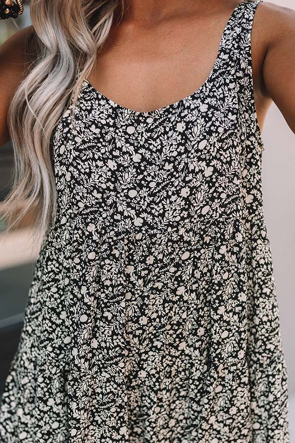 State Of Bliss Floral Romper In Black Image - 5