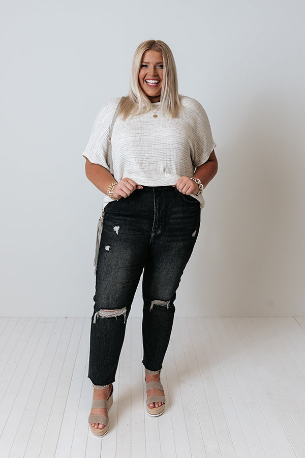 Risen The Branch High Waist Distressed Pants  Curves Image - 1