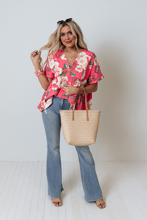 Say It Sweetly Floral Babydoll Top In Pink Image - 2