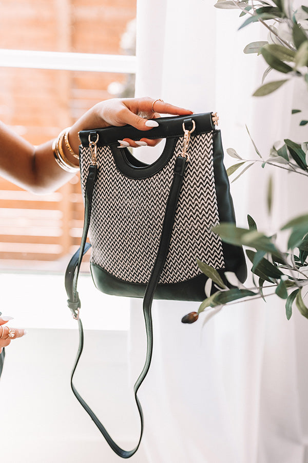 Park Ave Patio Woven Tote In Black