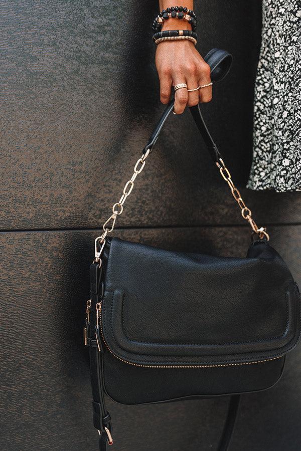Destination Obsessed Faux Leather Crossbody In Black Image - 3
