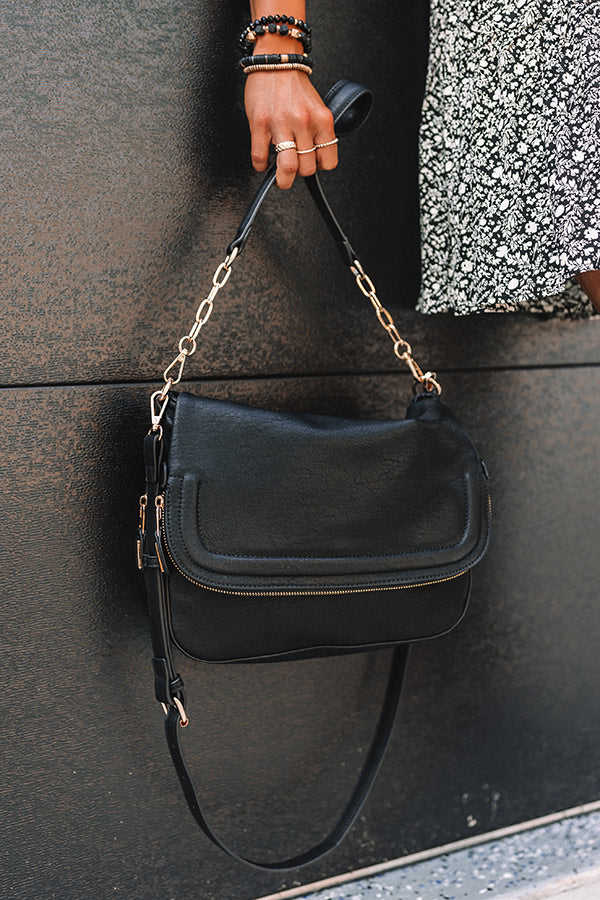 Destination Obsessed Faux Leather Crossbody In Black Image - 2