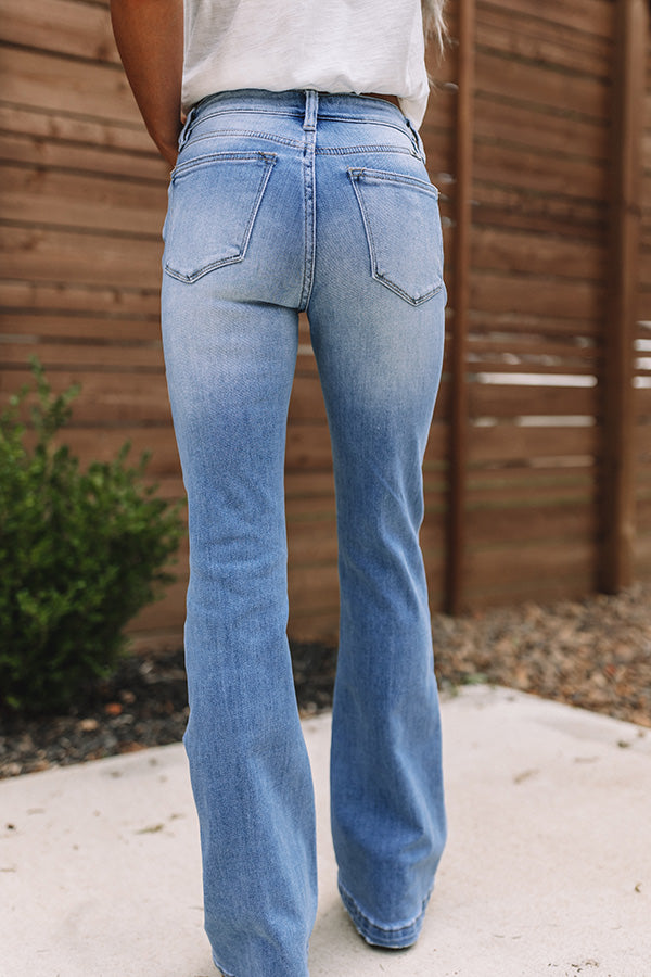 KanCan The Nikky Midrise Distressed Petite Flare Image - 5