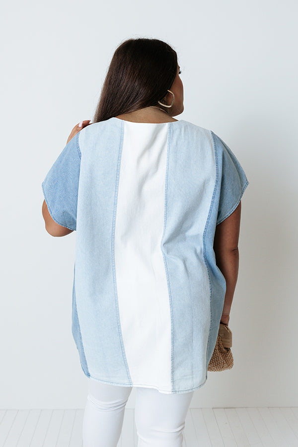 Love Out West Chambray Top Curves Image - 5