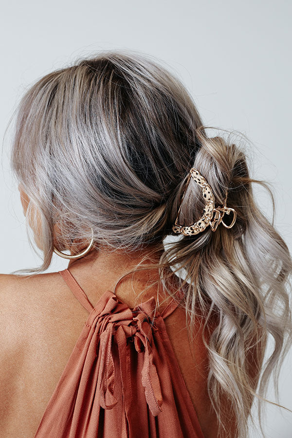 Chardonnay Babe Hair Claw In Tan Cheetah