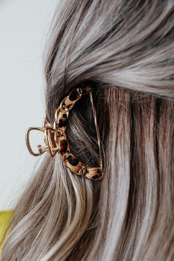 Chardonnay Babe Hair Claw In Tan Leopard Image - 2