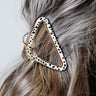 Drop The Mic Hair Claw In White Cheetah Image - 1