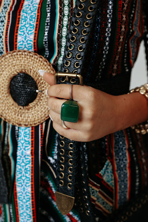 Cue The Calm Ring In Hunter Green Image - 2