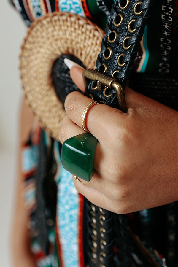 Cue The Calm Ring In Hunter Green Image - 3
