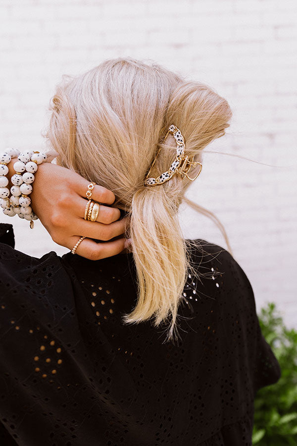 Chardonnay Babe Hair Claw In White Cheetah