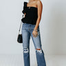 Simply Radiant Smocked Top In Black Image - 1