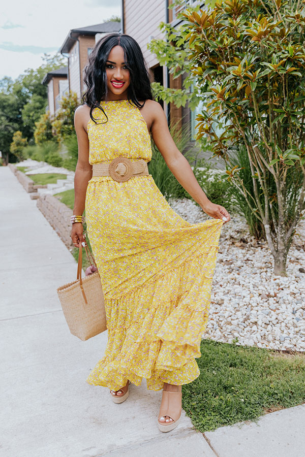 Sun Belle Floral Maxi In Yellow