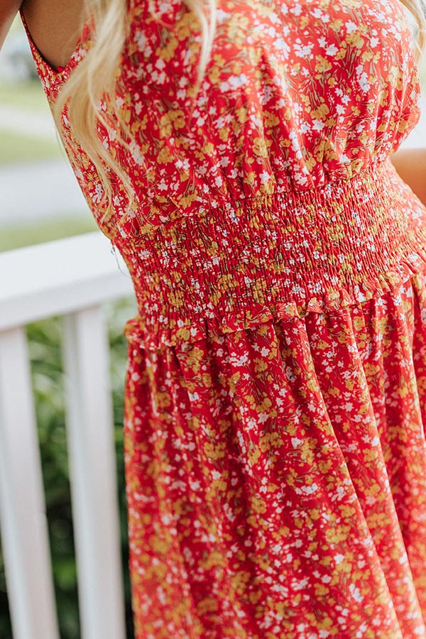 Sun Belle Floral Maxi In Red Image - 3