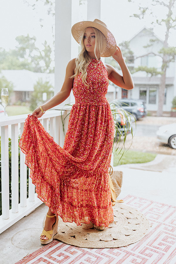 Sun Belle Floral Maxi In Red Image - 2