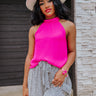 Good For You Satin Shift Top In Fuchsia Image - 1