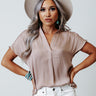Meant For Martinis Satin Top In Dusty Purple Image - 1