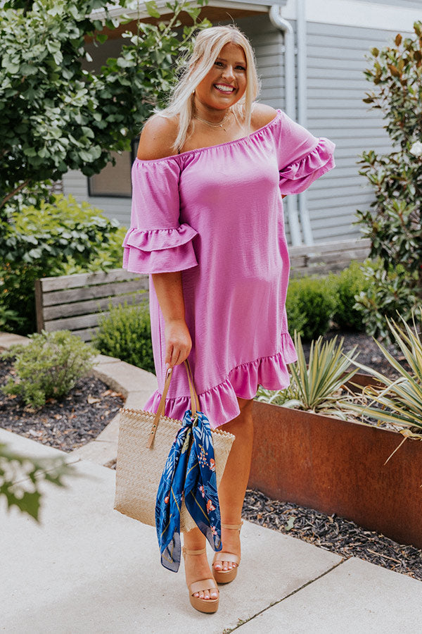 Casually Courting Shift Dress In Lavender Curves Image - 2