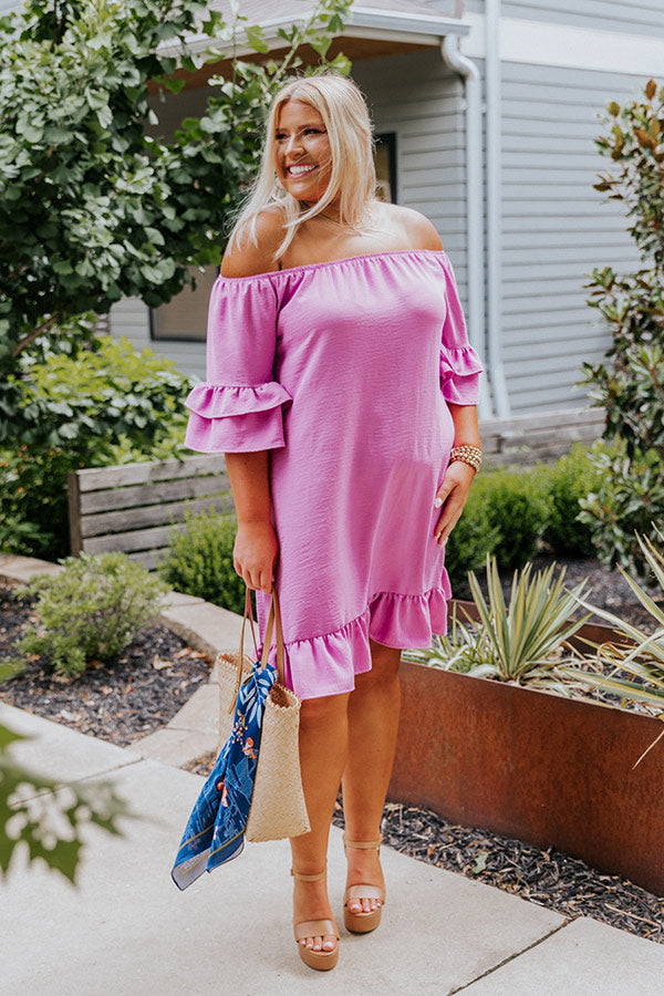 Casually Courting Shift Dress In Lavender Curves Image - 1