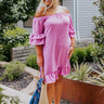 Casually Courting Shift Dress In Lavender Curves Image - 1