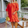 Casually Courting Shift Dress In Scarlet Curves Image - 1