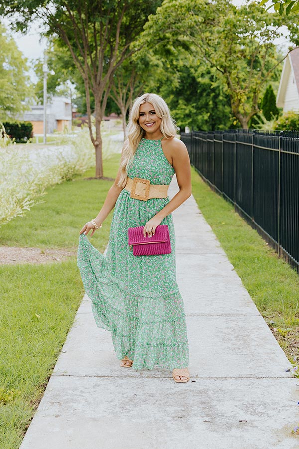 Sun Belle Floral Maxi In Green