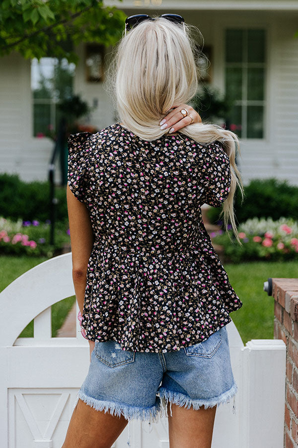 Brand New Look Floral Babydoll Top In Black Image - 5
