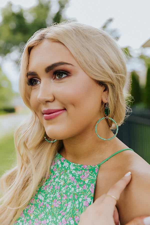 Fine Attraction Beaded Earrings In Green