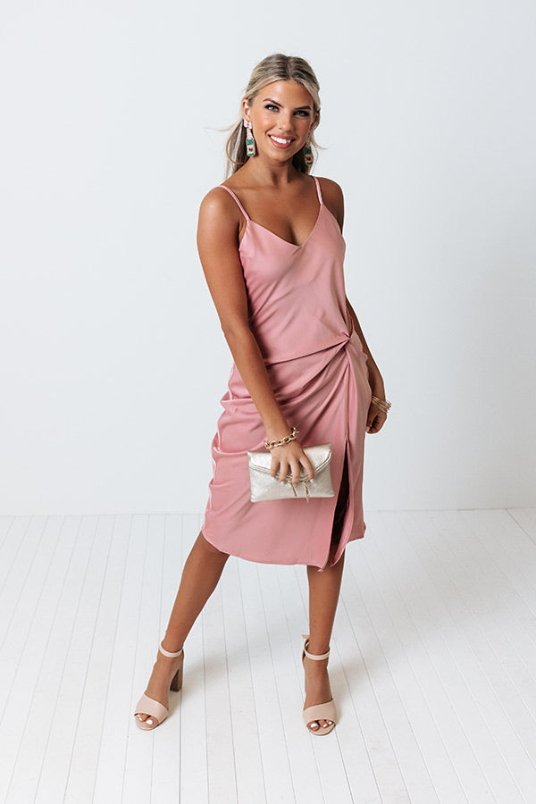 Opportunity To Wow Satin Midi In Blush Image - 1