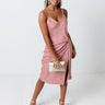 Opportunity To Wow Satin Midi In Blush Image - 1
