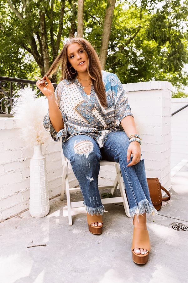 Miles And Memories Satin Wrap Top Curves